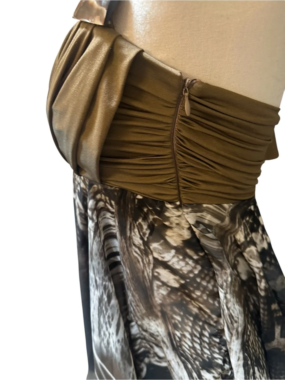 Veloudakis Tiered Ruffle Maxi Dress EU 38 / US 6  Beaded Straps